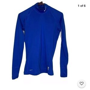 Nike Pro Womens Fit Turtleneck Size S (4/6) Blue